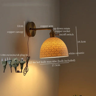 Celako™ Keramosa Wall Light | Ceramic Vintage Bedroom Lighting