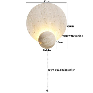 Celako™ Travieno Wall Light | Yellow Travertine Bedroom Lighting