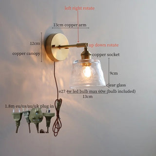Celako™ Copelio Wall Light | Copper Glass Living Room Lighting