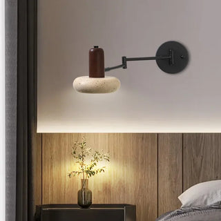 Applique murale Celako™ Terrevalo | Luminaire de salon en travertin jaune