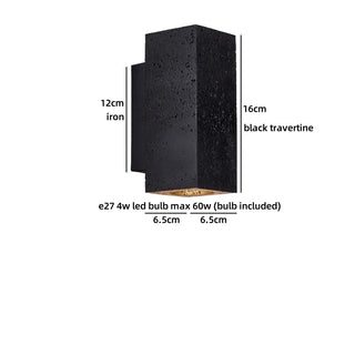 Celako™ Cavato Wall Light | Black Travertine Vintage