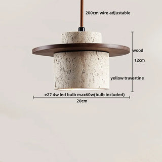 Celako™ Tiverno Pendant Light | Yellow Travertine Wabi Sabi Style Bedroom Lighting