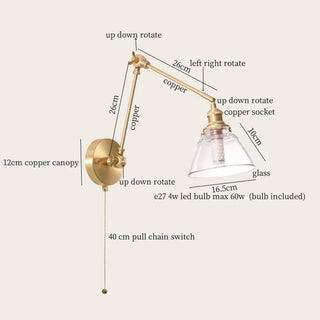 Celako™ Cuprilis Wall Light | Glass Bedroom Lighting