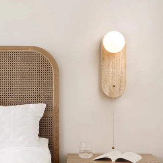 Celako™ Lumilapis Wall Light | Yellow Travertine Bedroom Lighting