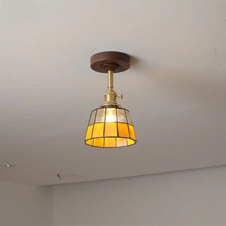 Celako™ Lunowa Ceiling Light | Glass Wood Living Room Lighting