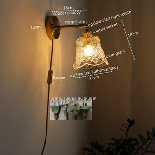 Celako™ Aurico Wall Light | Glass Bedroom Lighting