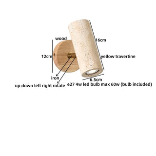 Celako™ Vertrino Wall Light | Yellow Travertine Wabi Sabi
