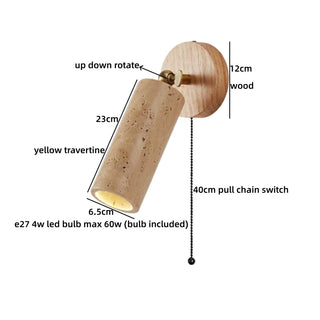 Celako™ Lumitine Wall Light | Yellow Travertine Bedroom Lighting