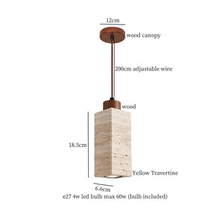 Celako™ Calcite Pendant Light | Yellow Travertine Kitchen Island Lighting