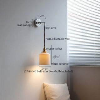 Celako™ Ceraluna Wall Light | White Ceramic Living Room Lighting