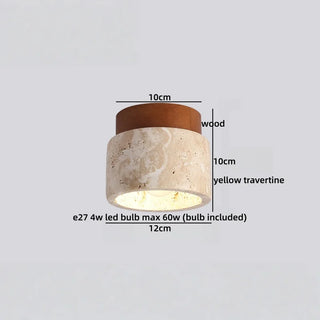 Celako™ Ishari Ceiling Light | Yellow Travertine Dining Room Lighting