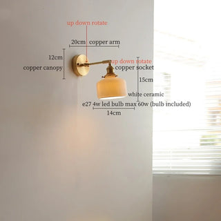 Celako™ Porcelia Wall Light | White Ceramic Living Room Lighting