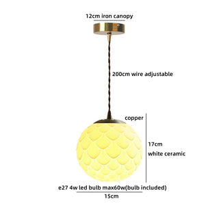 Celako™ Opalla Pendant Light | Ceramic Bedside Lighting