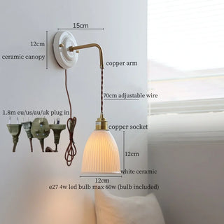 Celako™ Kaoline Wall Light | White Ceramic Living Room Lighting