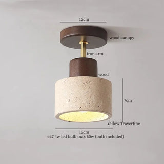 Celako™ Atravine Ceiling Light | Black Travertine Bedroom Lighting