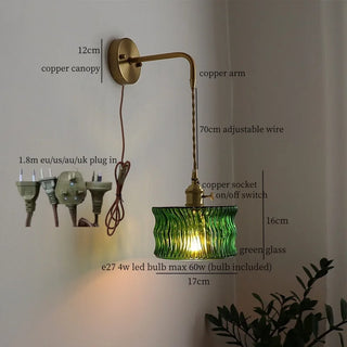 Celako™ Patinor Wall Light | Green Glass Living Room
