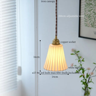 Celako™ Biancera Pendant Light | White Ceramic Bedroom Lighting