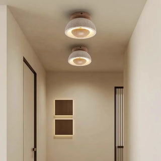 Celako™ Ochreia Ceiling Light | Yellow Travertine Bedroom Lighting