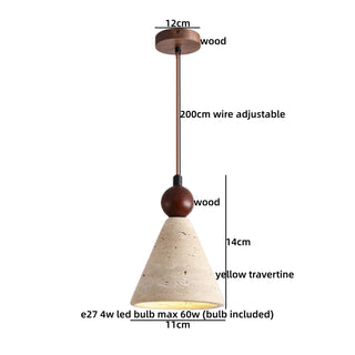 Celako™ Orovine Pendant Light | Yellow Travertine Japanese Wabi Sabi Style