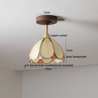 Celako™ Ambrae Ceiling Light | Amber Glass French Vintage
