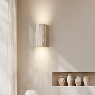 Celako™ Avetra Wall Light | Yellow Travertine Bedside Lighting