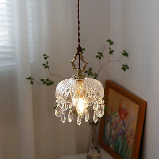 Celako™ Vetriore Pendant Light | Copper Crystal Glass Bedroom Lighting