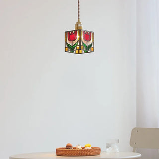Celako™ Tuliora Pendant Light | Colored Glass Bedroom Lighting
