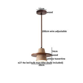 Celako™ Aureale Pendant Light | Wood Yellow Travertine Kitchen Island Lighting