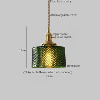 Celako™ Verdigraze Pendant Light | Green Glass Wabi Sabi