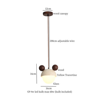 Celako™ Tufario Pendant Light | Yellow Travertine Kitchen Island Lighting