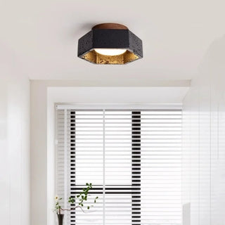 Celako™ Atravine Ceiling Light | Black Travertine Bedroom Lighting