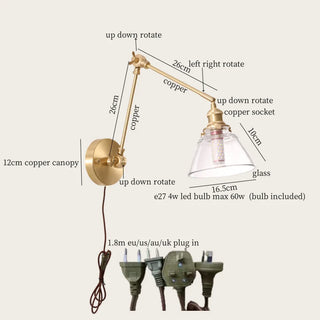 Celako™ Cuprilis Wall Light | Glass Bedroom Lighting