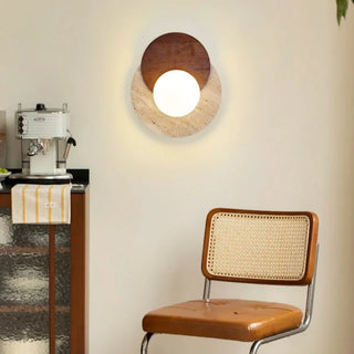 Applique murale Celako™ Luteora | Luminaire de salon en travertin jaune