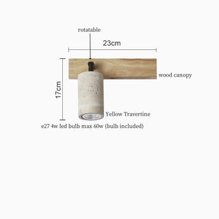 Celako™ Sabbiona Wall Light | Yellow Travertine Bedroom Lighting