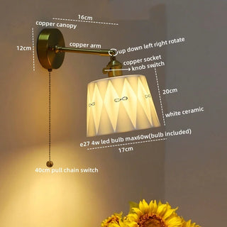 Celako™ Gresio Wall Light | Ceramic Bedroom Lighting