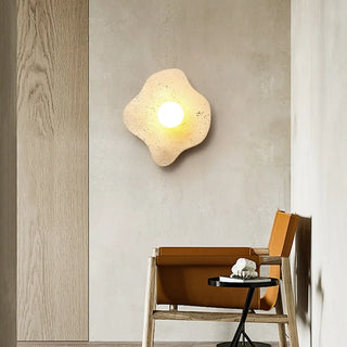 Applique murale Celako™ Lunaverti | Éclairage de chambre en travertin jaune