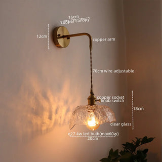 Celako™ Patinea Wall Light | Glass Bedroom Lighting