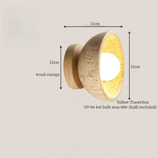 Celako™ Tiburna Wall Light | Yellow Travertine Living Room Lighting