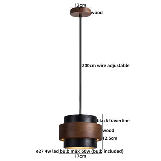 Celako™ Travata Pendant Light | Black Travertine Kitchen Island Lighting