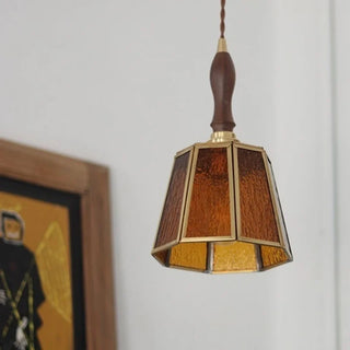 Celako™ Ambraeus Pendant Light | Amber Glass Living Room Lighting