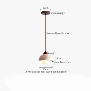 Celako™ Lithoria Pendant Light | Yellow Travertine Kitchen Island Lighting