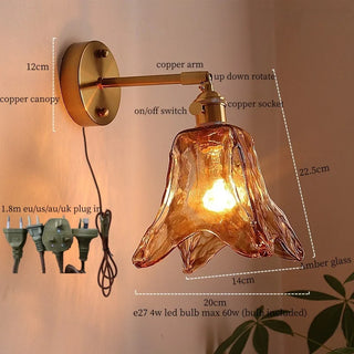 Celako™ Aurelis Wall Light | Copper Glass Living Room Lighting
