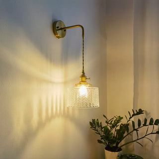 Celako™ Vitrume Wall Light | Copper Glass Bedroom Lighting