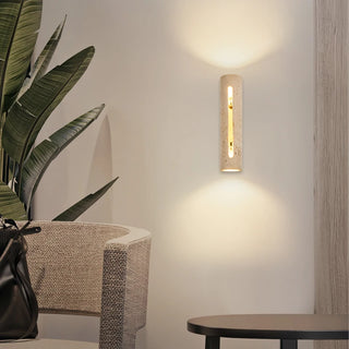 Celako™ Solterra Wall Light | Yellow Travertine Living Room Lighting