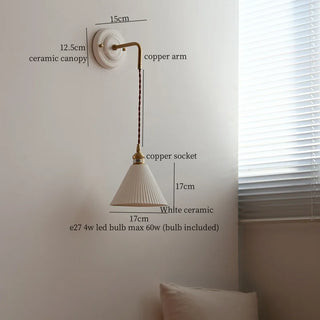 Celako™ Plissea Wall Light | Ceramic Bedroom Lighting
