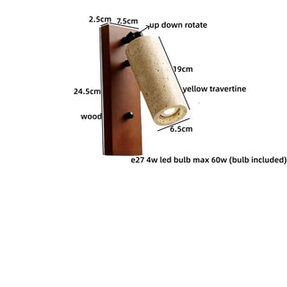Celako™ Citrine Wall Light | Yellow Travertine Japan Style