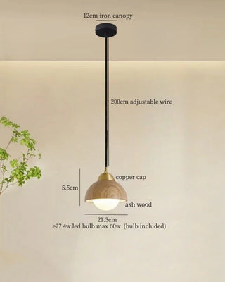 Celako™ Hinokari Pendelleuchte | Schlafzimmerbeleuchtung im Holz-Japan-Stil