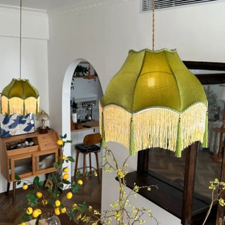 Celako™ Tasselo Pendant Light | Green Tassel Fabric Kitchen Island Lighting