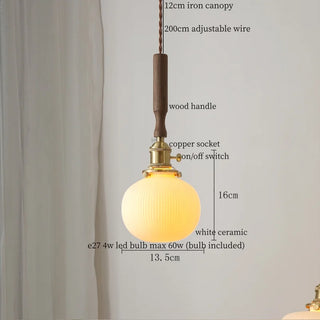 Celako™ Albola Pendant Light | White Ceramic Dining Room Lighting