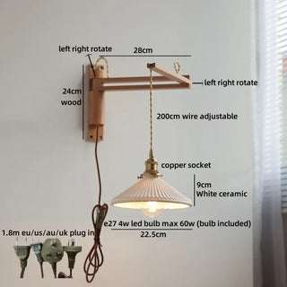 Celako™ Cerava Wall Light | Ceramic Bedside Lighting